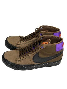 Nike SB Zoom Blazer Booties  Shoes Womens Leather Brown Purple 5.5
